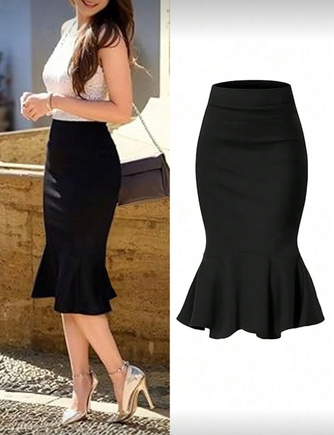 Falda Lápiz con olan