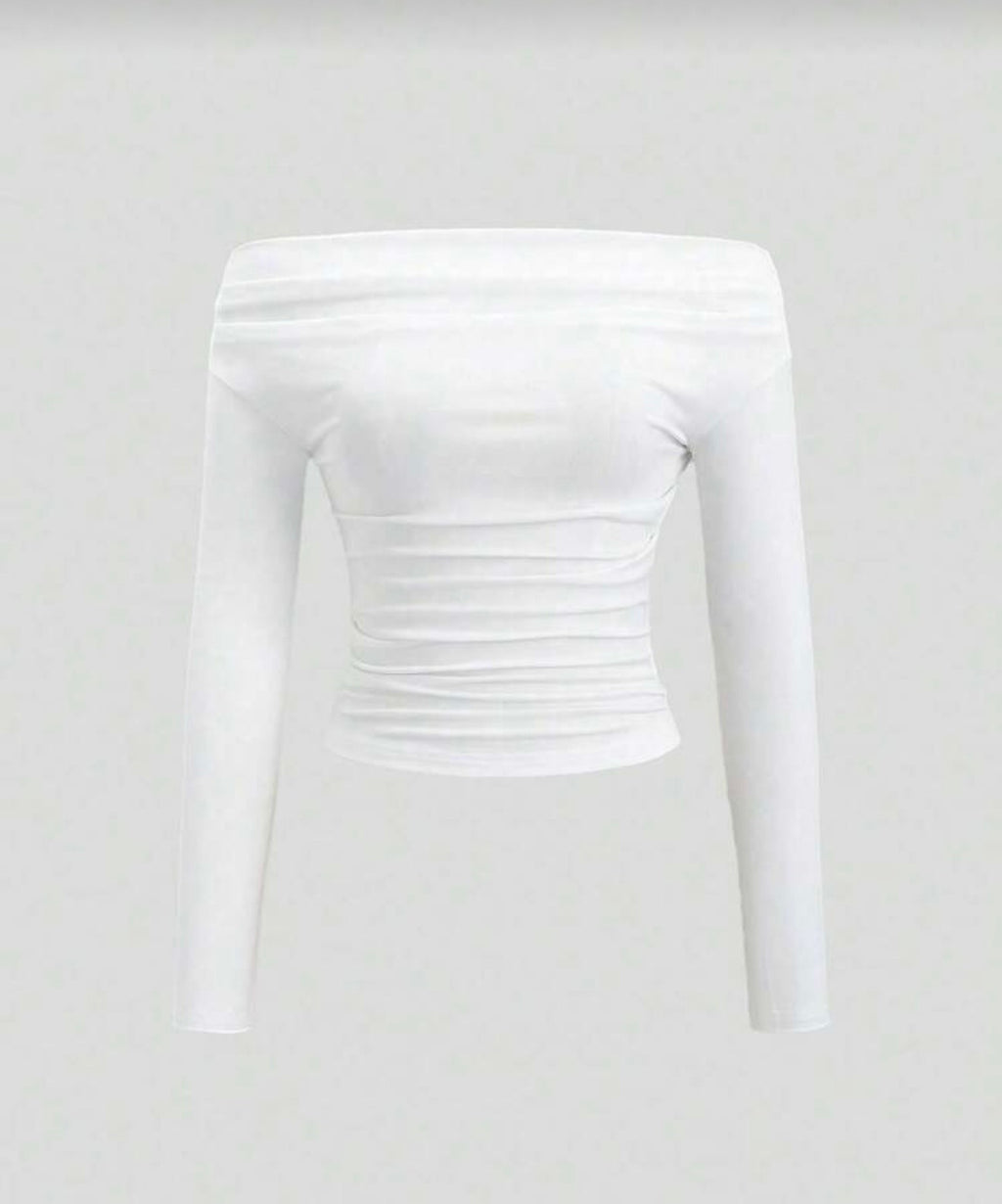 Blusa manga larga hombros descubiertos