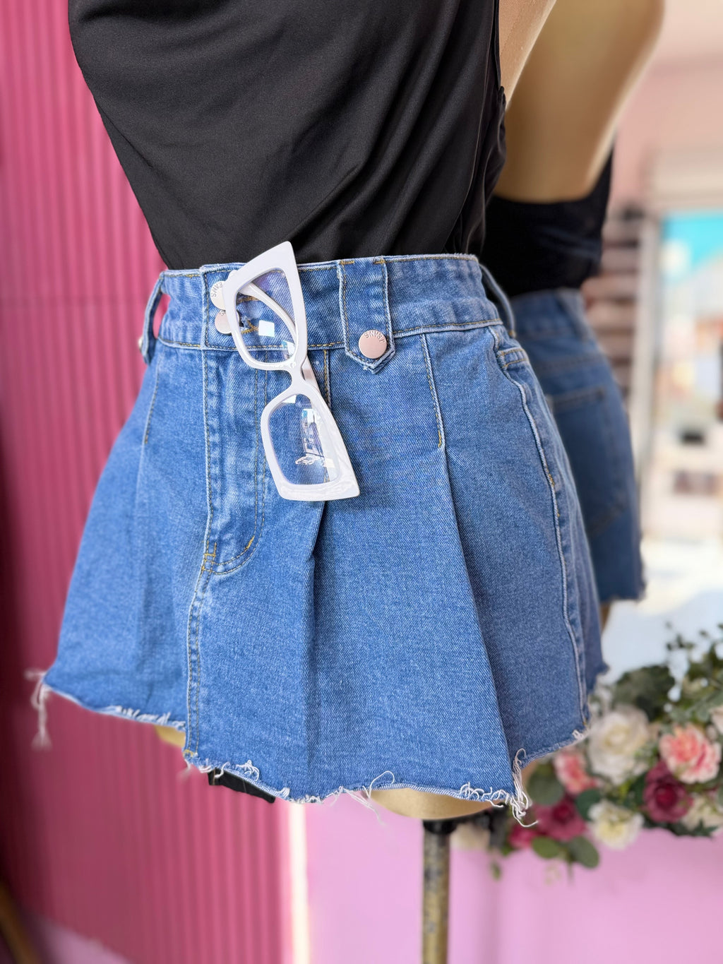 Falda de tablones mezclilla