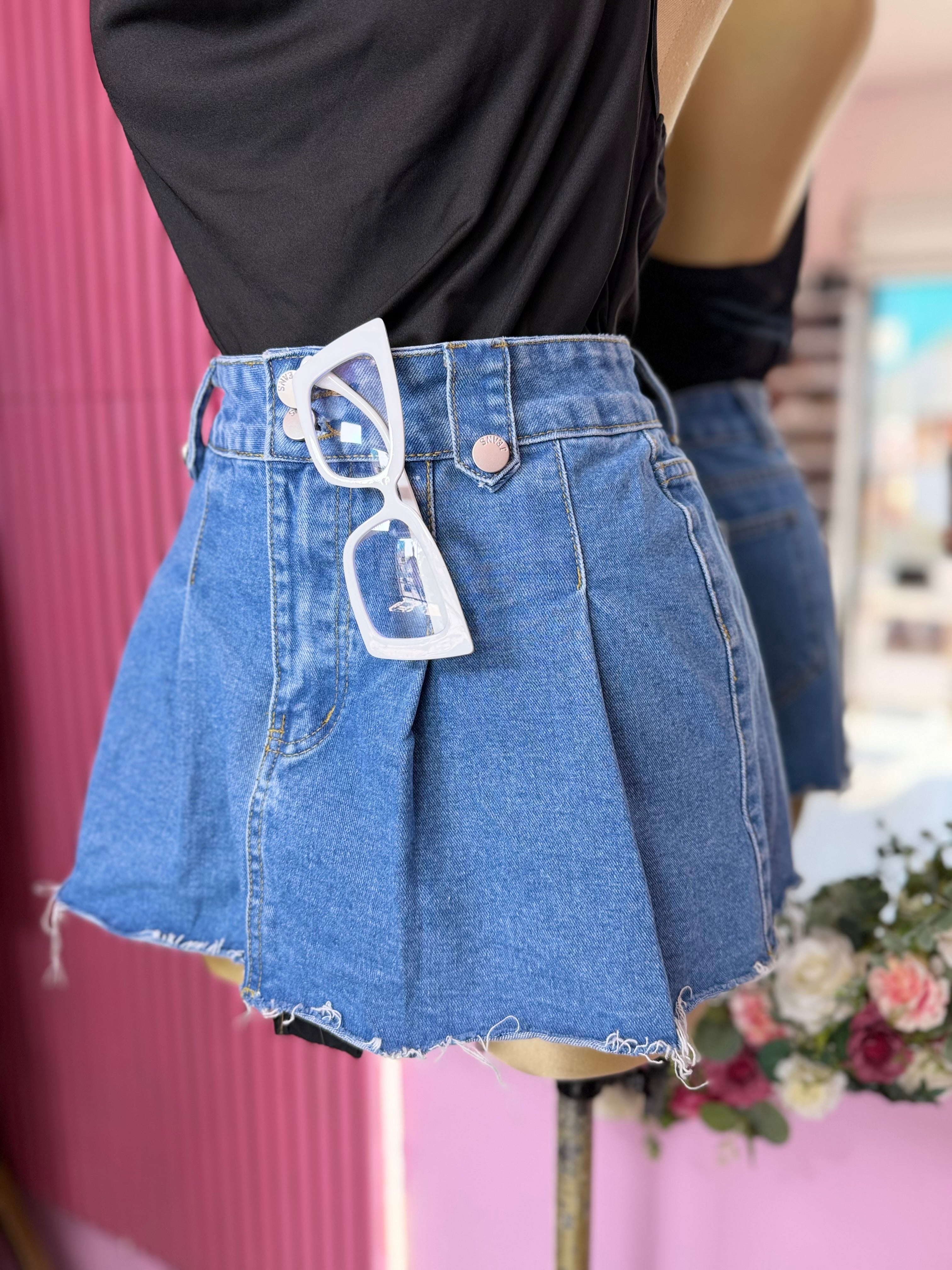 Falda de tablones mezclilla