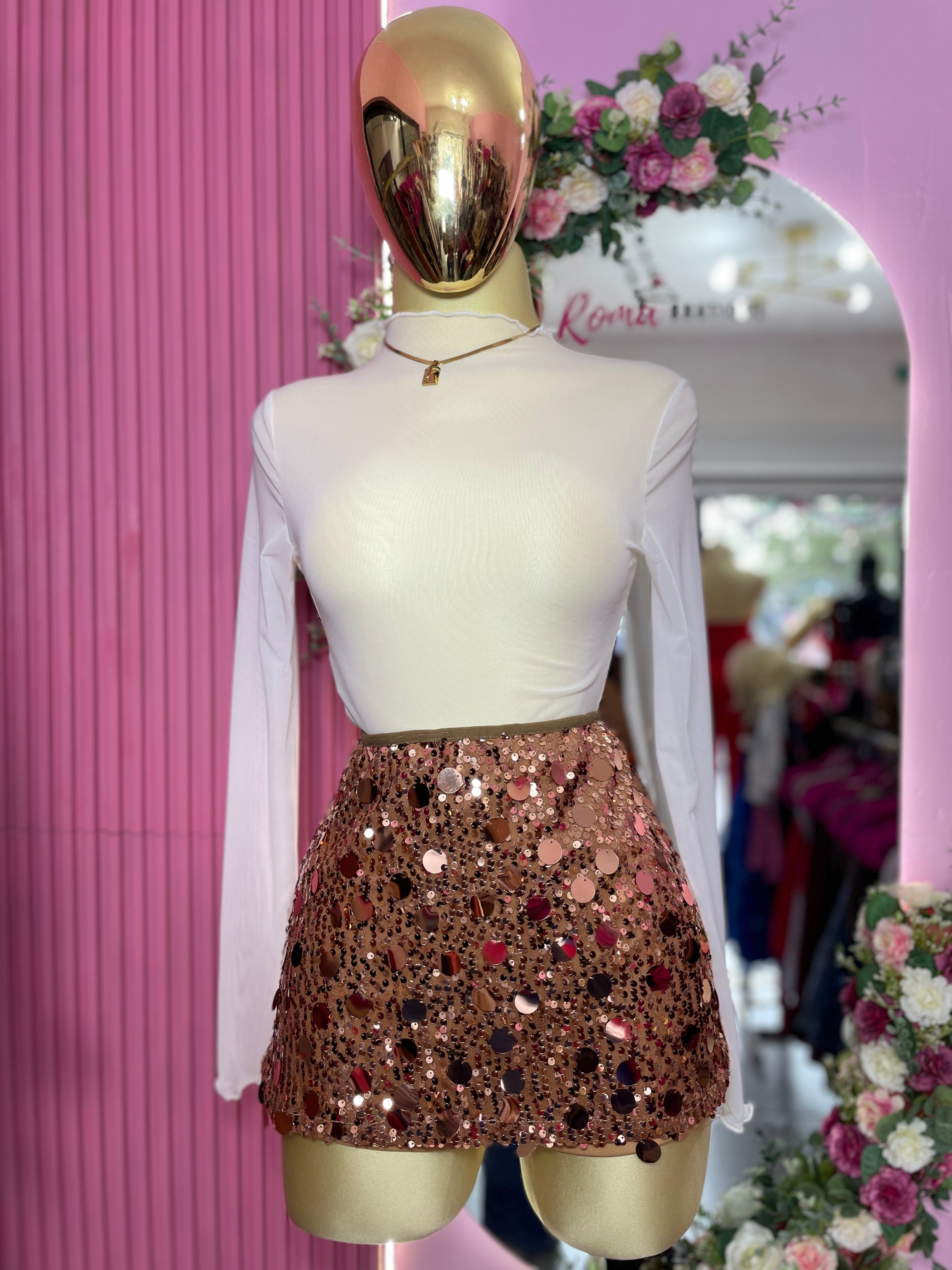 Falda Short de lentejuelas