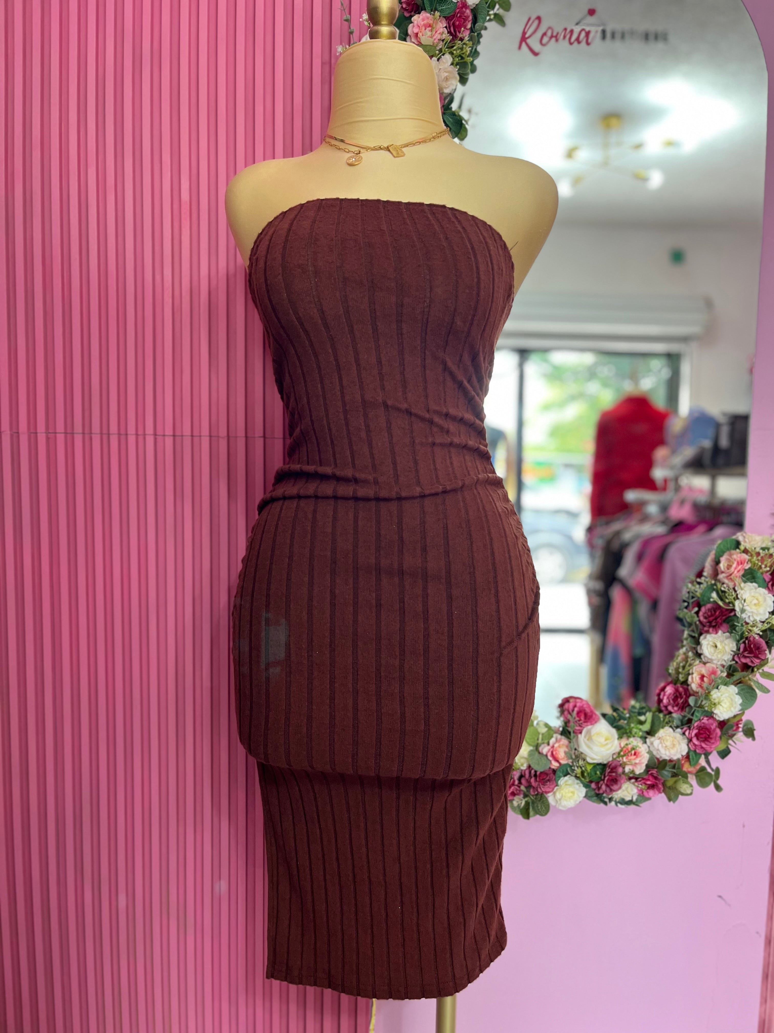 Vestido cafe  strapple