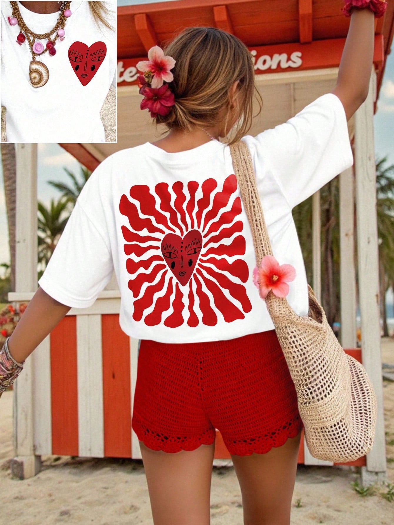 Playera dama corazón