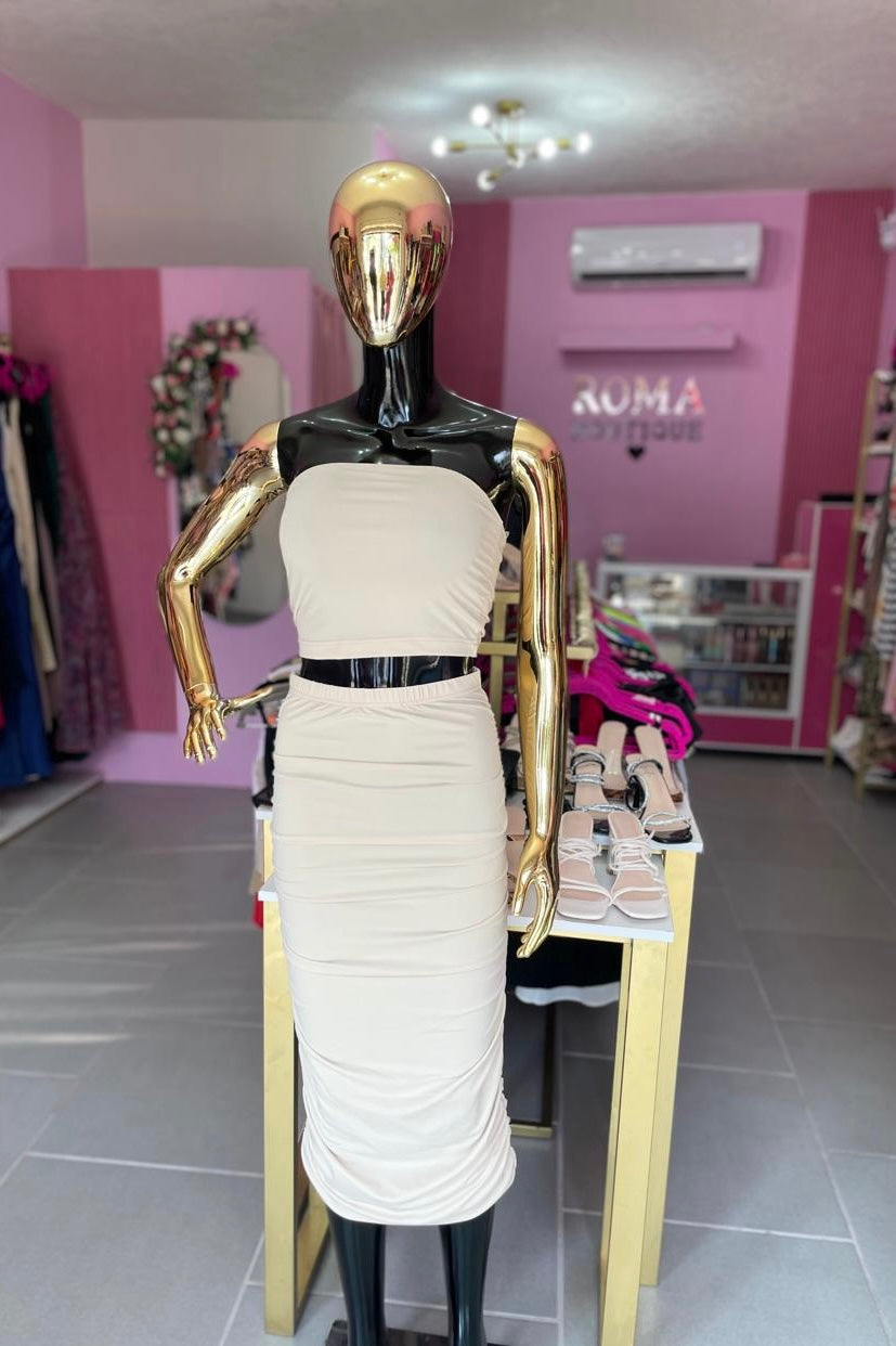 Conjunto falda y top strapless