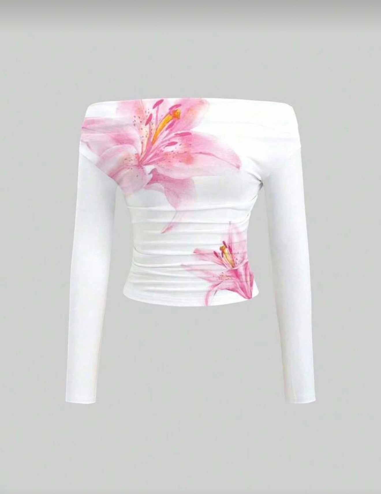 Blusa manga larga hombros descubiertos