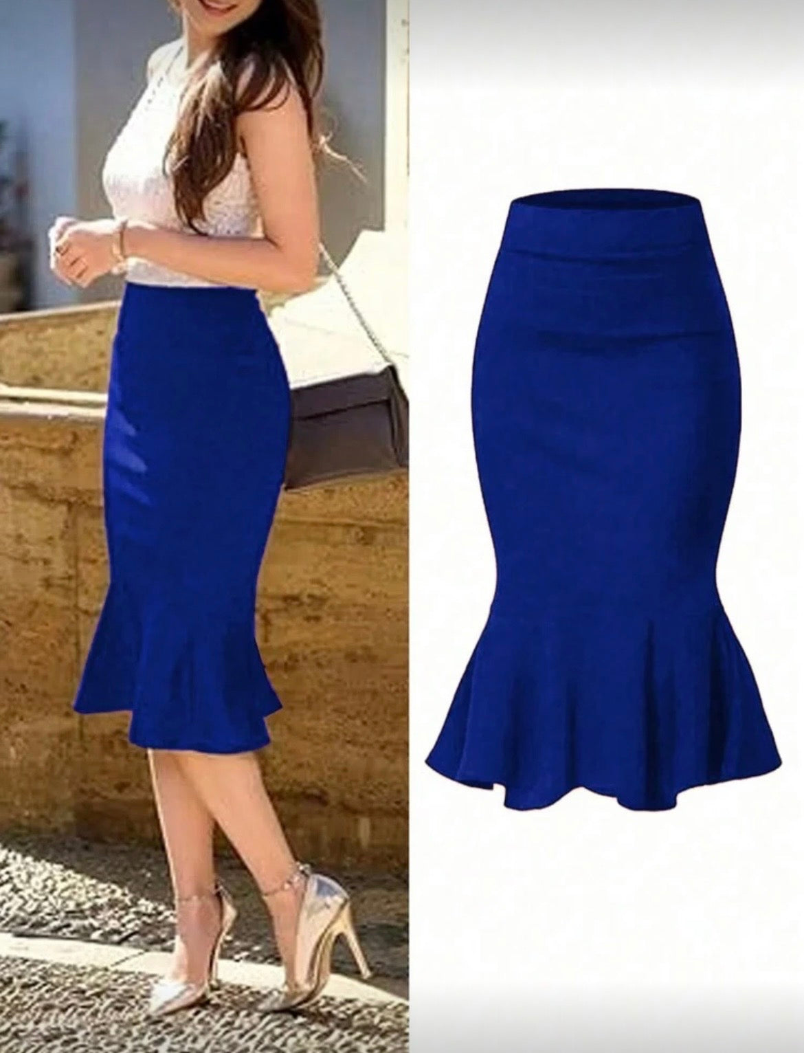 Falda Lápiz con olan