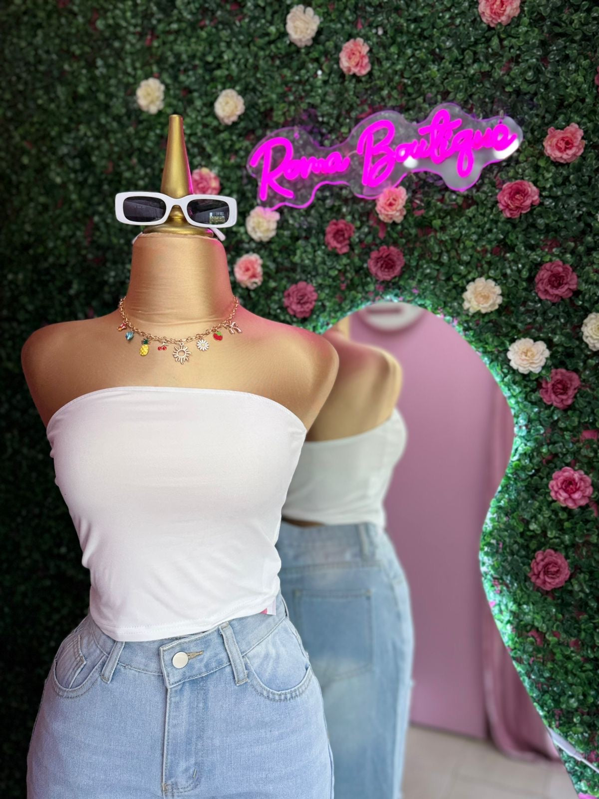 Top strapless casuales