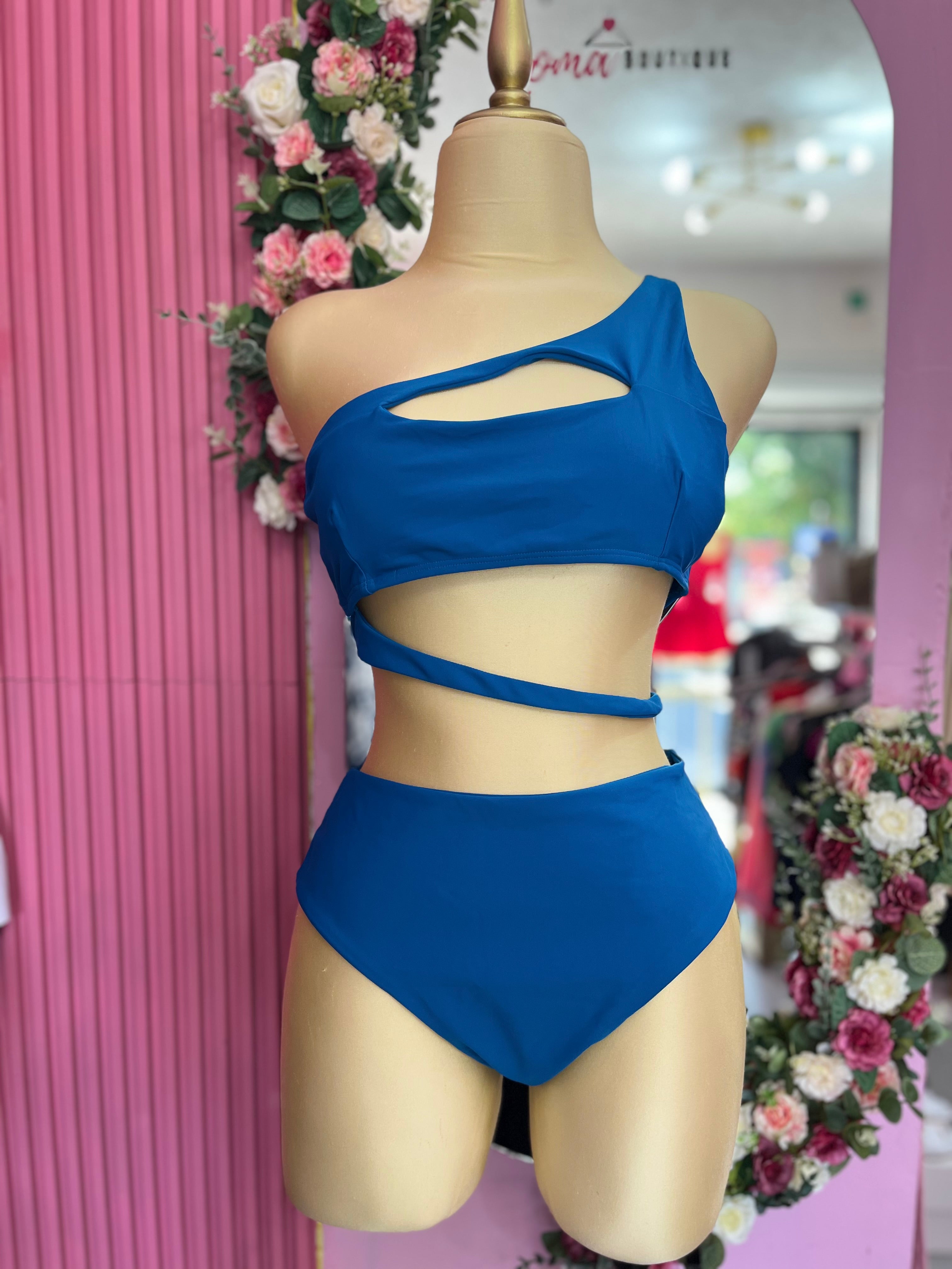 Traje de baño 2 piezas azul