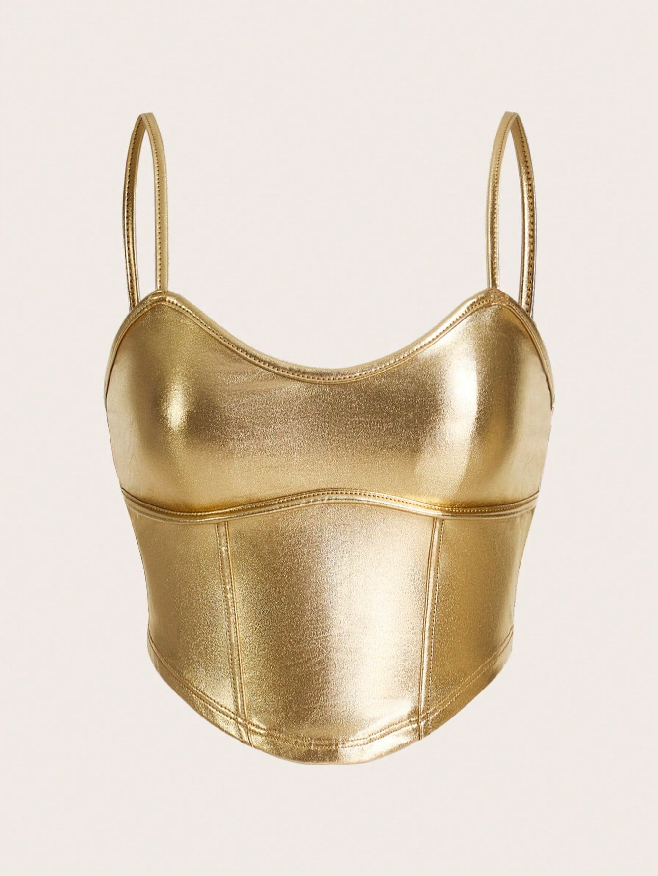 Top metálico dorado