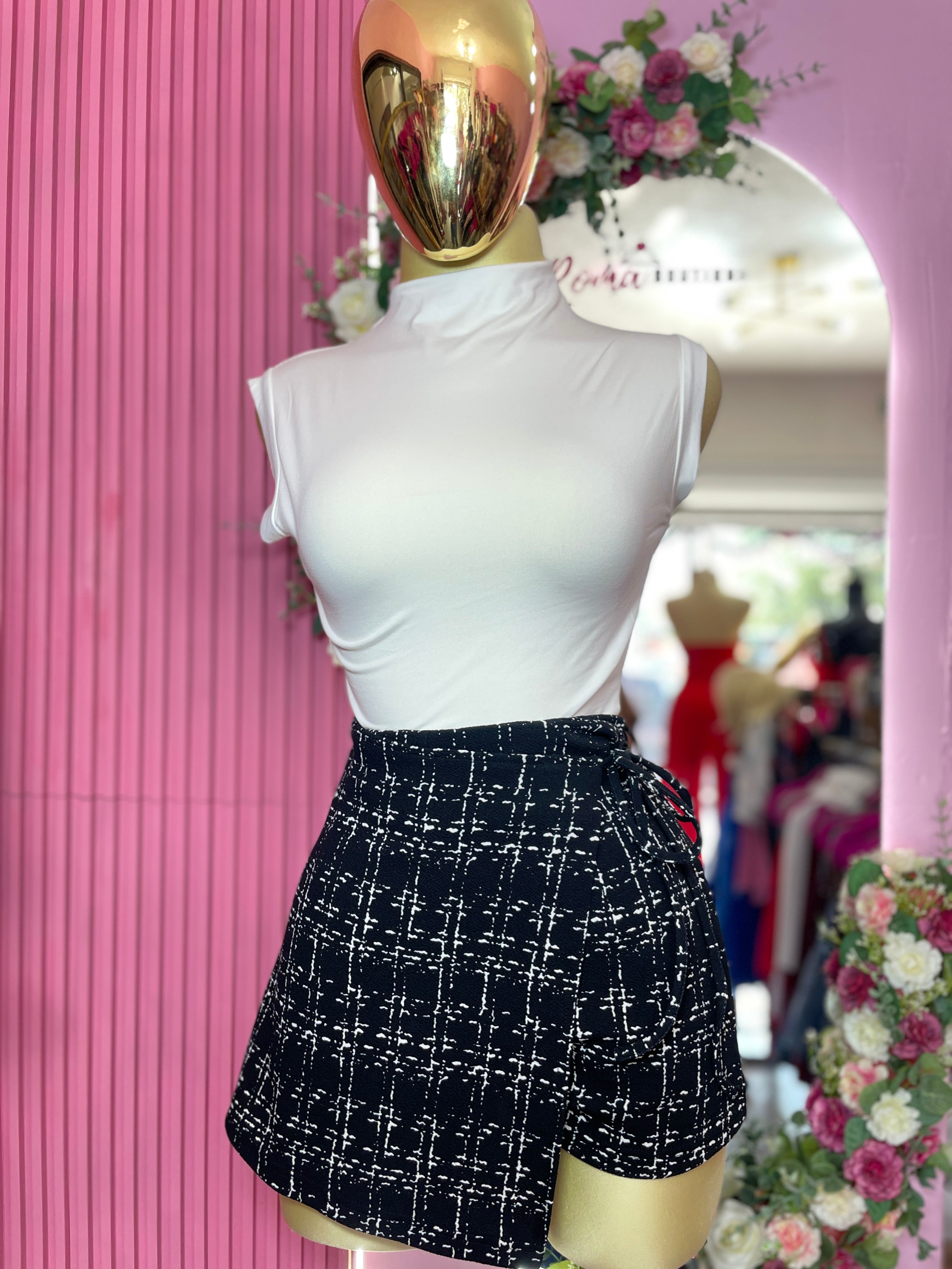 Falda con diseño de cuadros