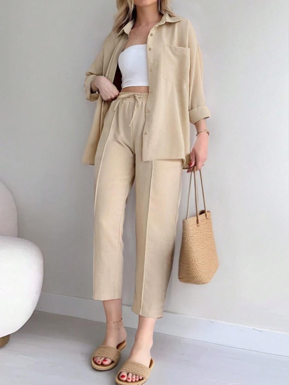 Conjunto de pantalón con blusa manga larga