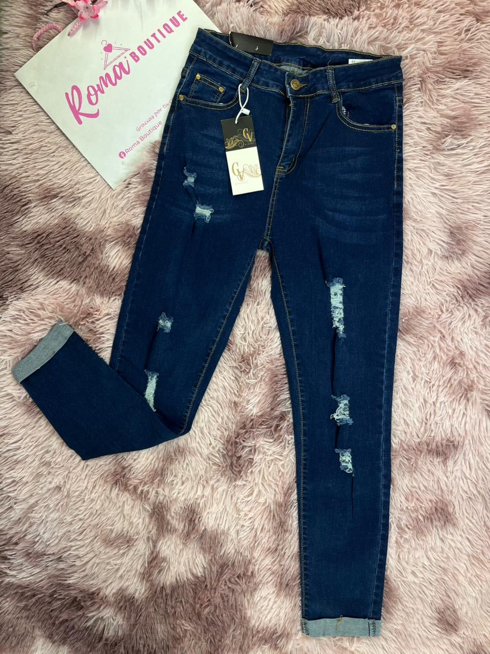 Jeans skinny rasgado