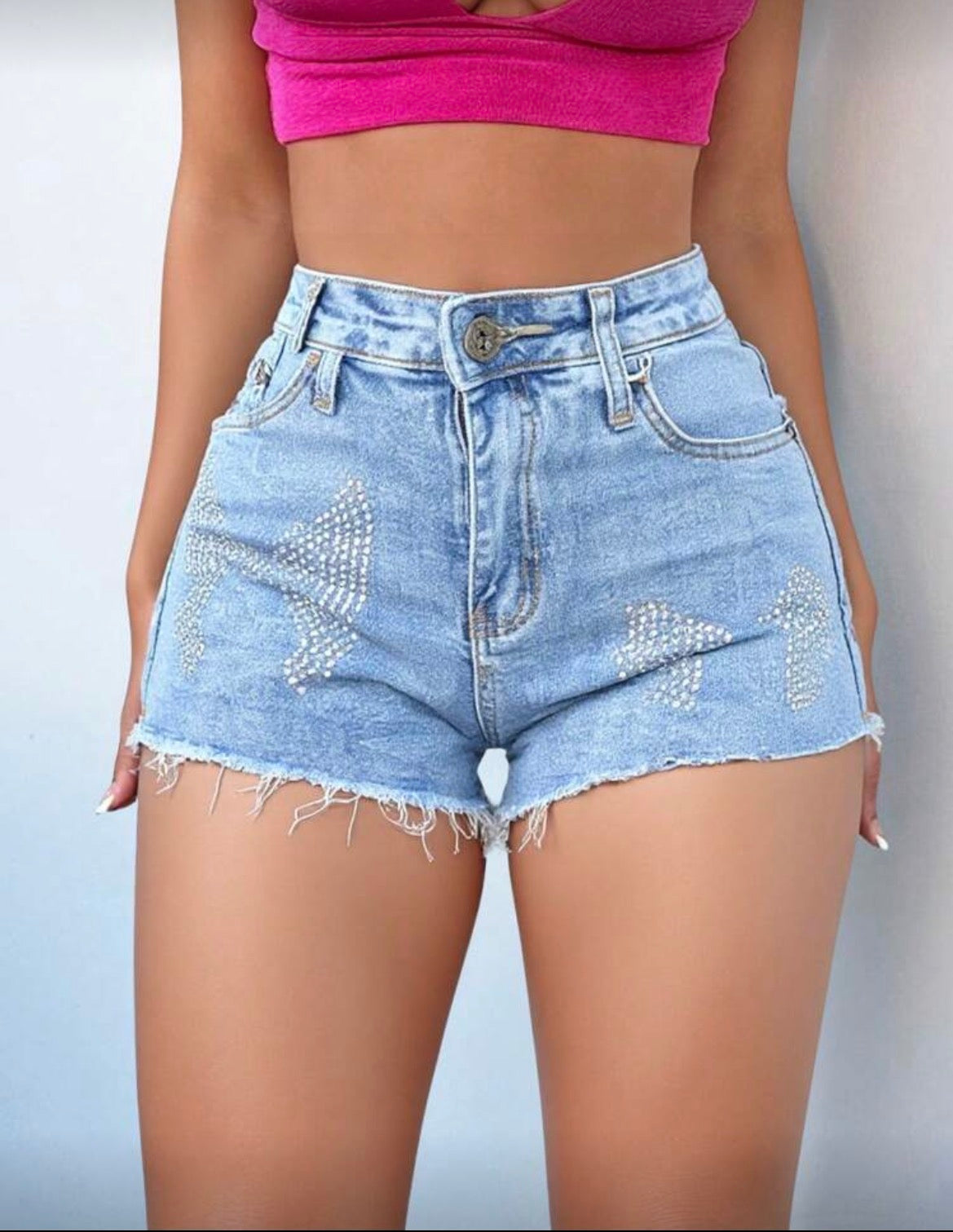 Short de mezclilla con diseño de moño