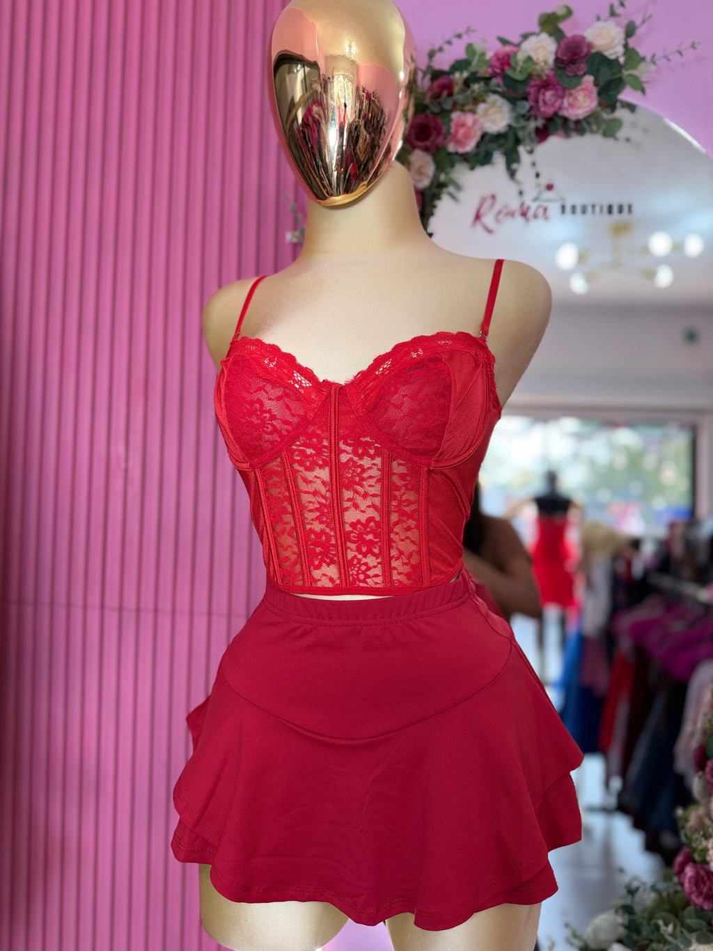 Falda short de Olanes