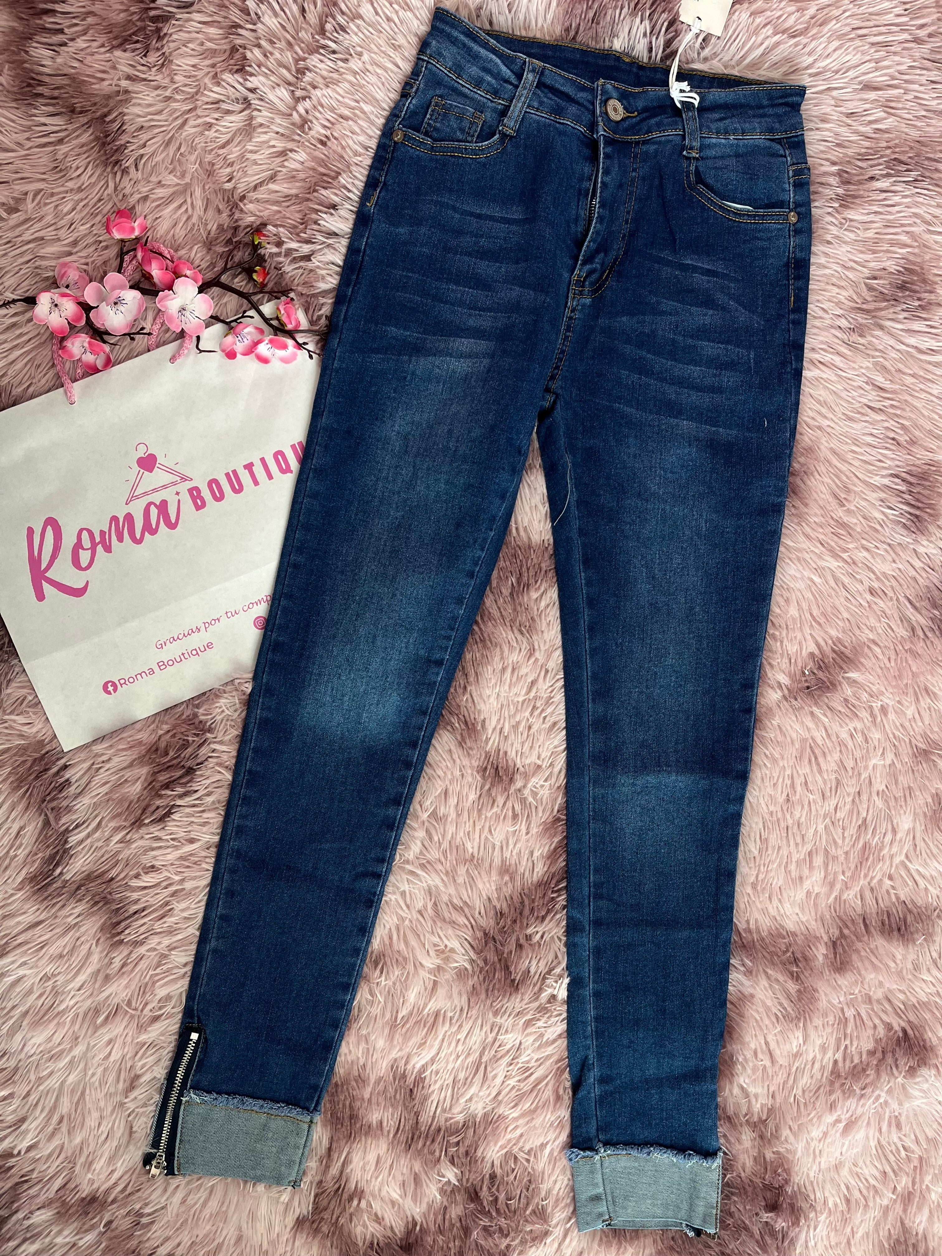 Jeans skinny con dobladillo