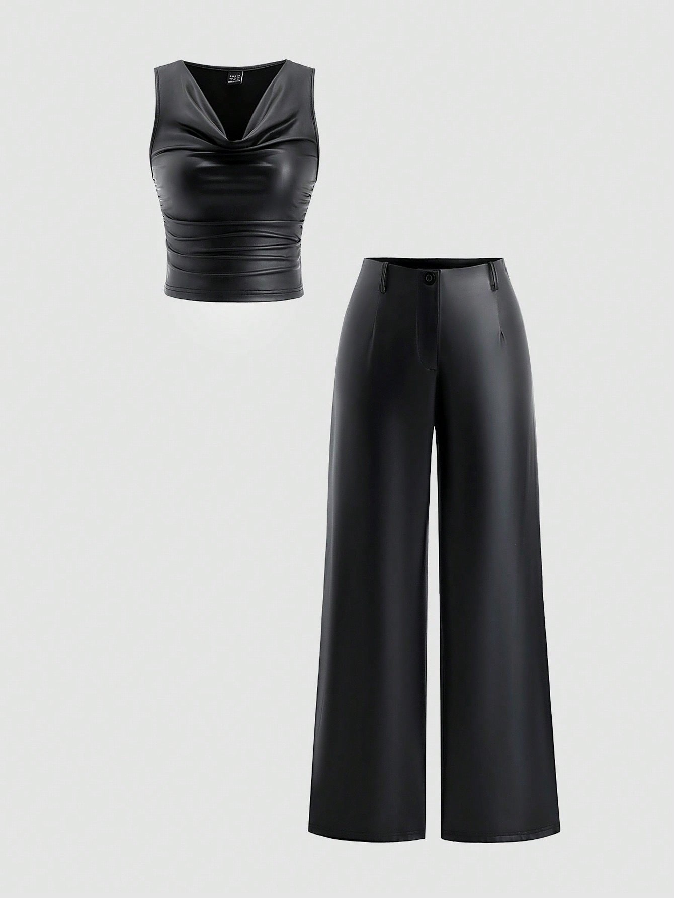 Conjunto con pantalón vinipiel