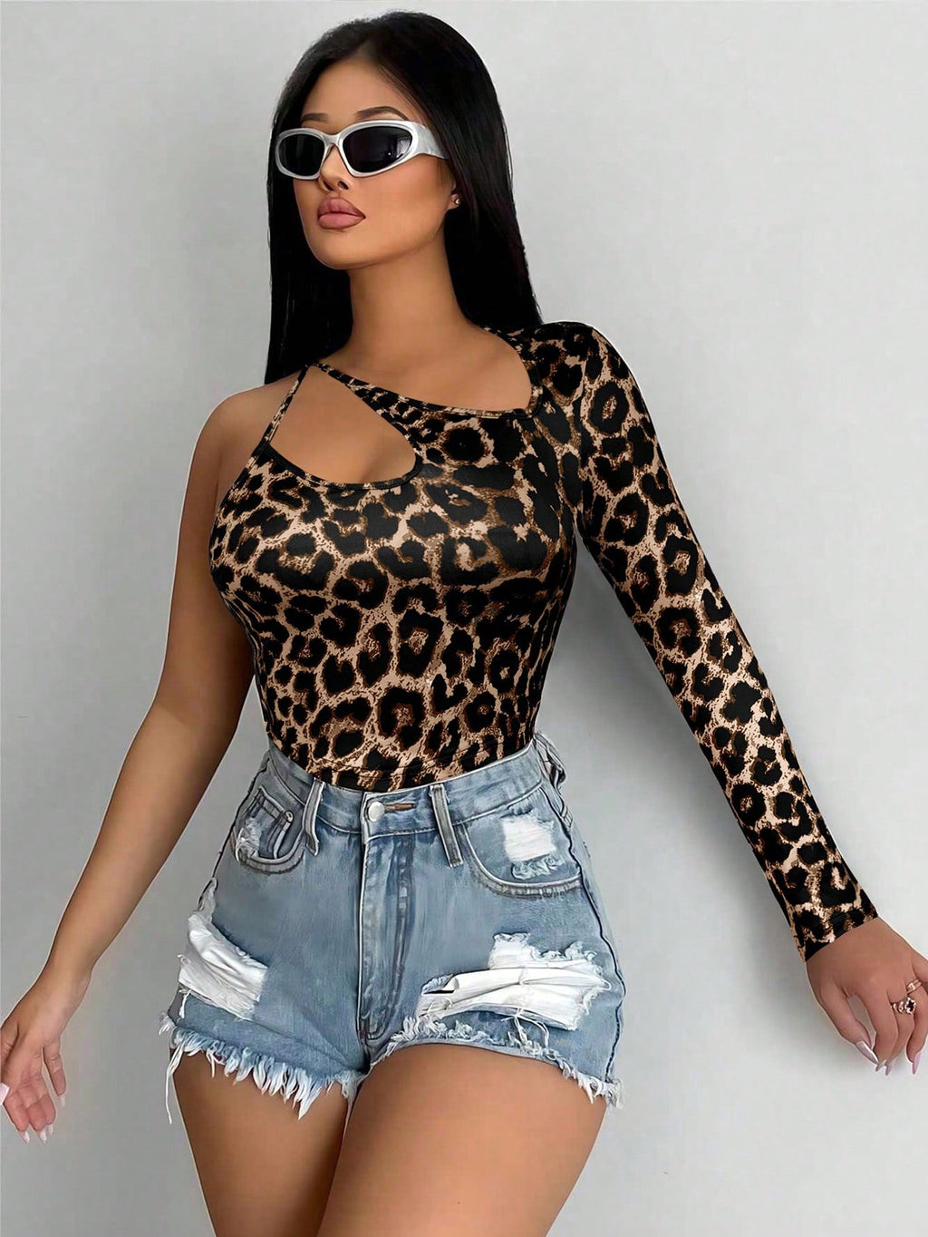 Blusa manga larga animal print